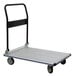 A Wesco aluminum folding platform truck with black wheels and a black handle.