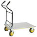 a cart with yellow wheels