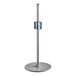 A silver metal Modular countertop rotary stand with blue metal parts.
