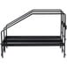 A black metal rack with two metal bars.