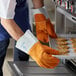 a close-up of a gloved hand