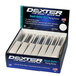 A display box of Dexter-Russell paring knives with white handles.