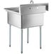 a stainless steel sink with a faucet