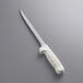 A long knife with a white handle and a white blade.