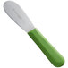 A Dexter-Russell green sandwich spreader with a green handle.
