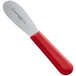 A Dexter-Russell sandwich spreader with a red handle.