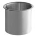 A Lavex stainless steel round in-counter trash chute.