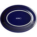 a blue oval with white text