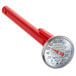 A red and silver Taylor pocket probe dial thermometer.