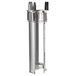 A stainless steel Delfield unheated drop in dish dispenser with black handles.