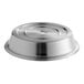 An American Metalcraft stainless steel plate cover with a hole in the center.