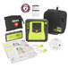 A black bag with a Zoll AED Pro and white text.