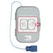The blue Philips Smart Pad II set connected to a HeartStart AED.