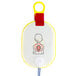 A white and yellow Philips Infant/Child Electrode Cartridge for HeartStart AEDs with a drawing of a child's hand on it.