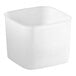 A white, square, 6-quart polyethylene food storage container.
