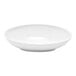 A white oval slanted porcelain bowl.