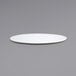 A white Front of the House porcelain plate with a small rim on a gray background.