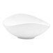 A small white oval porcelain ramekin with a modern, curved design.