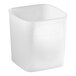 A white, square, 8-quart polyethylene food storage container.