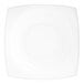 A white square porcelain bowl with a smooth, minimalist design.