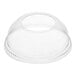 A clear plastic dome lid with a hole in it.