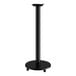 A black Lancaster Table & Seating cast iron bar height table base on a table.