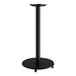 A black metal Lancaster Table & Seating bar height table base.