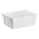 A white Fold-Pak Bio-Pak Dine take-out box with a lid.