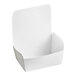 A white paper Fold-Pak take-out box with a white lid.