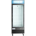 An Avantco indoor ice merchandiser with glass doors on a white background.