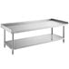 A Regency stainless steel equipment stand with a stainless steel undershelf.