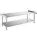 a long silver metal table