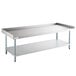 A Regency stainless steel equipment stand with a galvanized undershelf.