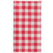 A pack of 125 red and white checkered 2-ply dinner napkins.