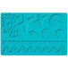 A blue silicone mold with starfish and sea creatures.