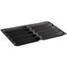 A black silicone oblong bread mold with 10 compartments.