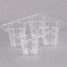 A clear plastic rack with 4 compartments.