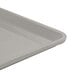 A close-up of a Cambro Pearl Gray Dietary tray with a white bottom and gray top.