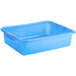 A blue plastic Vollrath Traex bus tub.