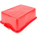 a red plastic container with a lid