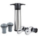 Vacu Vin 0649360P Stainless Steel Wine Saver Vacuum Pump Set with 2 Stoppers