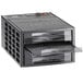 A black rectangular Backyard Pro food dehydrator with six trays inside.