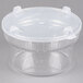 A clear plastic Carlisle crock with a lid.