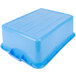 A blue Vollrath Traex food storage container with a lid.