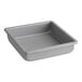 A grey square baking dish.