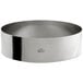 A round stainless steel cake ring.