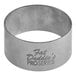 A stainless steel circular ring mold with "Fat Daddio's ProSeries" text on it.