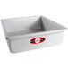 A white rectangular container with a red and white label for a Fat Daddio's ProSeries square cake pan.