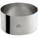 A round silver stainless steel cake ring with the words "Fat Daddio's ProSeries" on it.