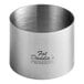 A silver stainless steel round cake / food ring mold with the Fat Daddio's logo.